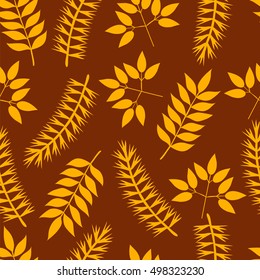 Autumn leaves seamless pattern. Vector illustration.
