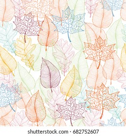 Autumn leaves seamless pattern. Vector illustration in eps8 format.