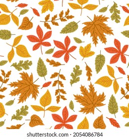 Autumn Leaves Seamless Pattern Wallpaper Image Stock Vector (Royalty