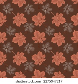 Autumn leaves seamless pattern wallpaper image