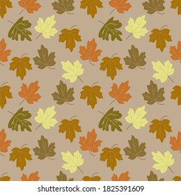 Autumn leaves seamless pattern.good for textile,fabric,invitation card,wrapping paper,scrapbook.