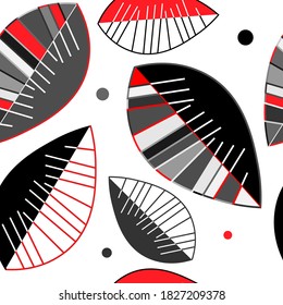 Autumn leaves. Seamless patterns. Ethnic style. EPS vector.