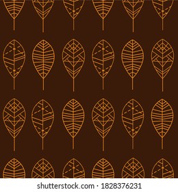 Hojas de otoño. Patrones sin inconvenientes. Estilo étnico. Vector EPS.