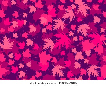 Autumn leaves seamless patterns. Oak leaves, maple. Thanksgiving Day. Vector illustration