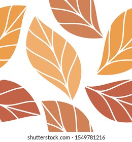 Autumn Leaves Seamless Repeating Pattern Isolated Vector Illustration