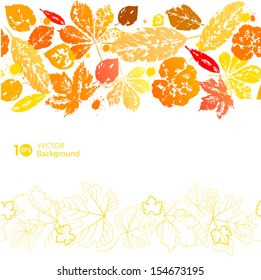 Autumn leaves. Seamless texture. Abstract vector background. Eps 10.