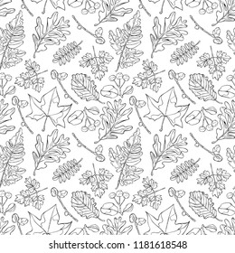 Autumn leaves. Seamless vector pattern (background).