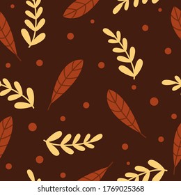 autumn leaves seamless vector pattern