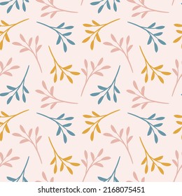 Autumn leaves seamless vector pattern, fashionable textile design with colorful leaf elements.