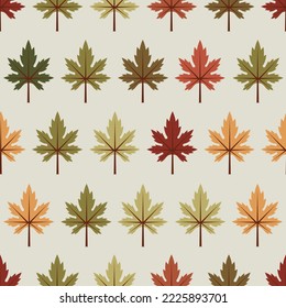 Autumn leaves seamless vector pattern. Illustration with colorful maple leaves for textile, wrapping paper, scrapbooking, stationery.