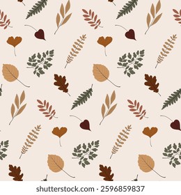 autumn leaves seamless vector pattern