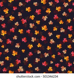 autumn leaves seamless vector pattern