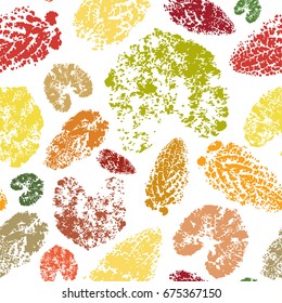 Autumn leaves seamless vector pattern.