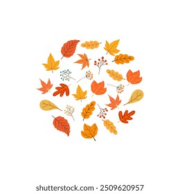 Conjunto de hojas de otoño. fondos de otoño posters 