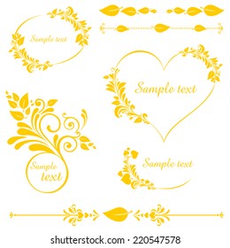 autumn leaves set. Collection of design elements vintage set isolated on White background. Vector illustration 