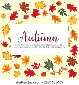 Die Herbstferien sind vorbei. Herbst Ahorn, Eiche, Kastanienblätter, Beeren, Eichel, Wald Laub. Botanische Elemente von natürlichem floralem Design. Flache Vektorgrafik einzeln auf Hintergrund
