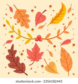 Hojas de otoño. Diseño plano concepto moderno de ilustración vectorial.