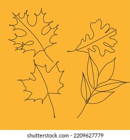 Autumn leaves set. hand drawn sketch vector illustration