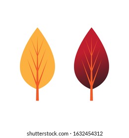 Autumn leaves set. Isolated leaf vector icon on white background. Colorful flat illustration can use for banner, flyer, textile, print, surface, fabric design