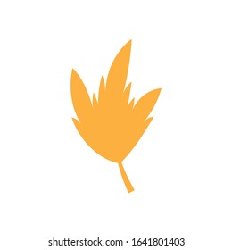 Hojas de otoño puestas. Icono vectorial de hoja aislada en fondo blanco. Ilustración plana colorida que puede utilizarse para el diseño de banner, volante, textil, impresión, superficie y tela