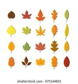 Autumn Leaves Big Collection Hand Drawn Stock Vector (Royalty Free ...