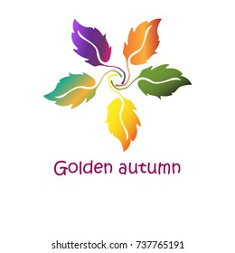 Autumn leaves set, isolated on white background, Golden autumn