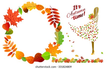 Autumn leaves set Nature symbol vector collection isolated on a background. Autumn icon set. Fall leaves
