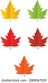 Autumn Leaves Set Vector Illustration