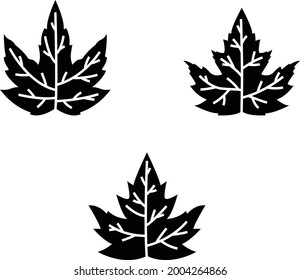 Las Hojas De Otoño Fijan La Ilustración Del Vector En Blanco Y Negro