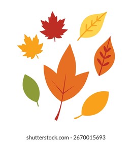 Hojas de otoño conjunto Ilustración vectorial