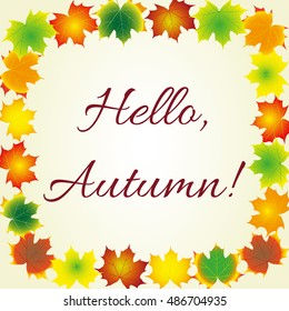 Autumn Leaves Set, Vector Illustration, october colorful