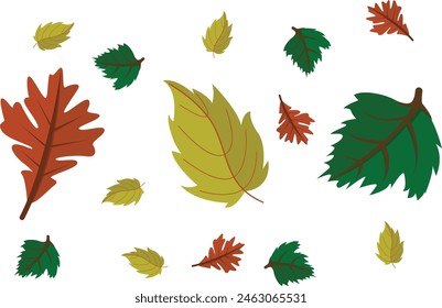 Autumn leaves set. Yellow foliage leaf collection. Autumn design element