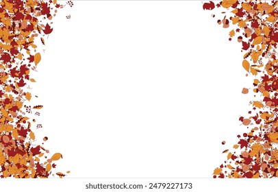 Herbst Blätter Quadratischer Rahmen Hintergrund Material entworfene Äste. Vektorillustration