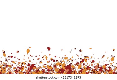 folhas de outono Quadrado quadro Material de fundo projetado ramos. Ilustração vetorial