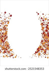 autumn leaves Square frame Background material designed branches. Vector illustration