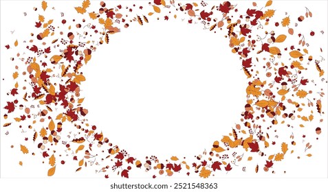 autumn leaves Square frame Background material designed branches. Vector illustration