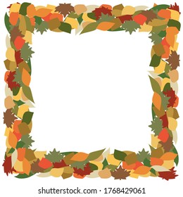 Hojas de otoño. Plantilla de marco cuadrado
Ilustración vectorial.