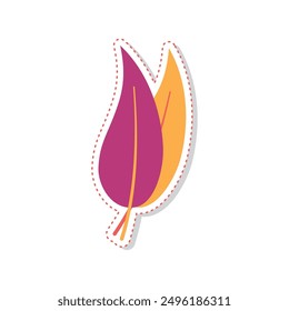 Autumn leaves sticker icon Vector illustration