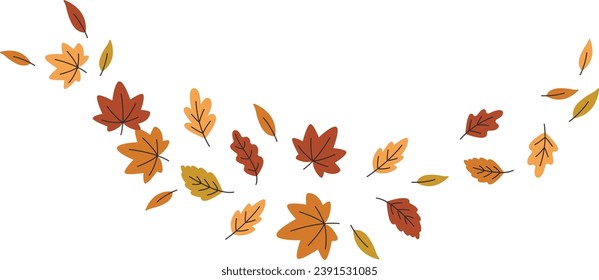 Autumn Leaves Swirls Vector Illustration