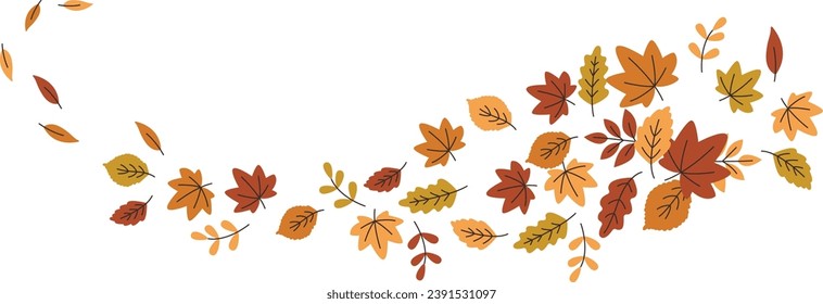 Autumn Leaves Swirls Vector Illustration