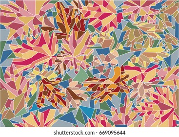 Autumn leaves. Template for batik or stained glass