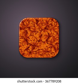 Autumn leaves texture icon stylized like mobile app. Vector illustration.