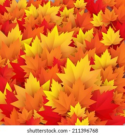 autumn leaves texture - vector abstract background