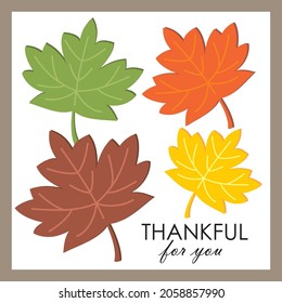 Autumn leaves for thanksgiving greeting card