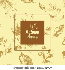Autumn leaves theme pattern vintage