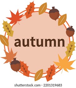 El otoño deja un icono de título. Ilustración del vector