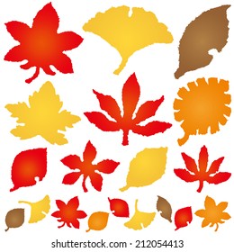 autumn leaves. torn paper icons.