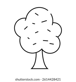 autumn leaves tree line icon vector. autumn leaves tree sign. isolated contour symbol black illustration