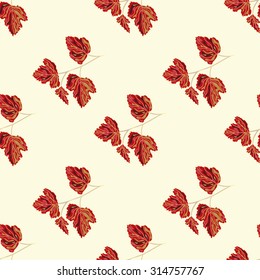 autumn leaves of trees on a light background seamless pattern vector illustration
