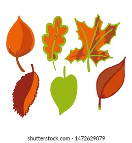 Autumn Leaves Unusual Shape Different Colors Stock Vector (Royalty Free ...